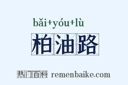 柏油路是什么意思的图片